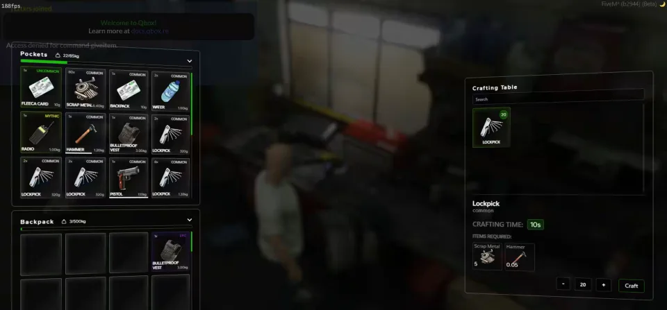 Prodigy 2.0 FiveM Inventory System with Metadata - in-game screenshot