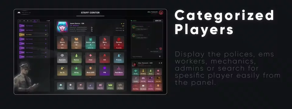 mStaff: All-in-One Admin Menu with Staff Chat - interface detail 3