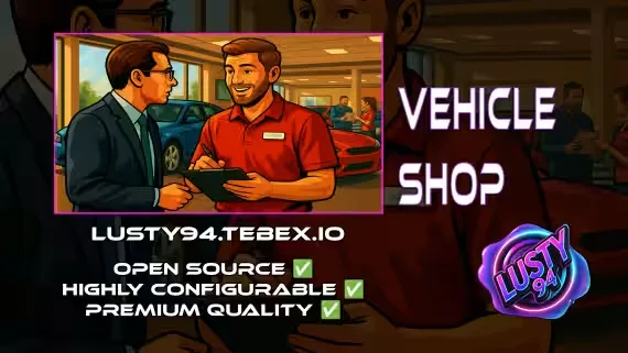 Vehicle Shops FiveM Car Script RP Dealerships