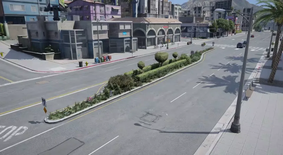 Road Vegetation FiveM Script for Enhanced City Atmosphere - in-game screenshot 2