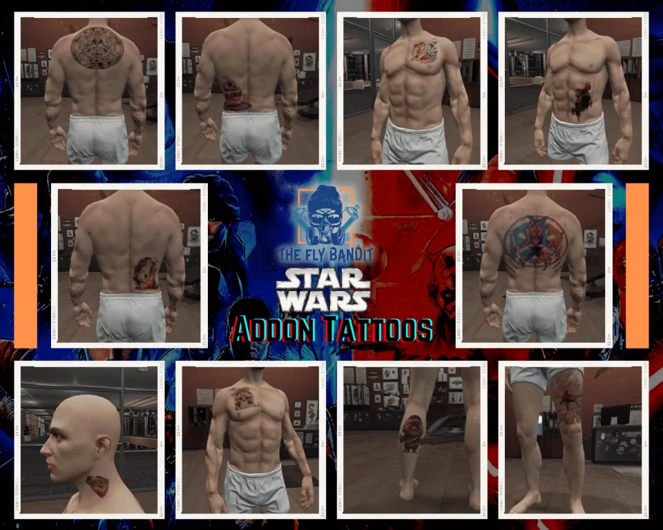 Tattoo Pack for FiveM Servers | 200 Addon Tattoos - preview screenshot 4