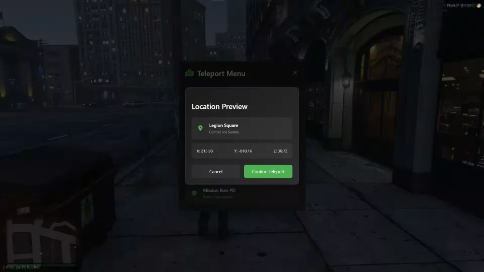 Free Teleport Menu FiveM Script with Easy Setup - preview screenshot