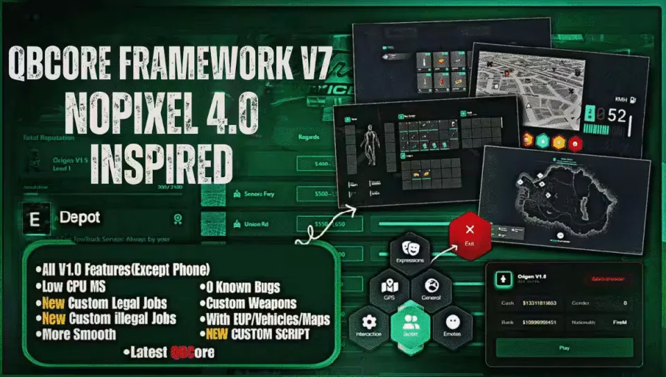 QBCore Framework V7 [NoPixel 4.0] FiveM Script