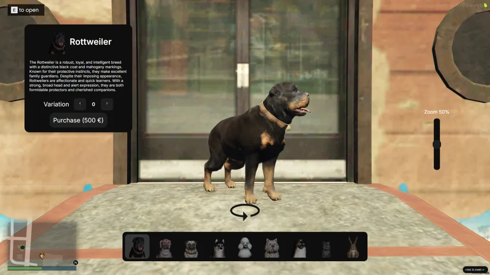 Electus Pets FiveM Script – Dynamic Pet System - preview screenshot