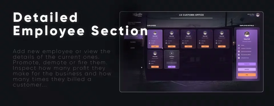 mMechanic: Tuning Quotes and Staff Controls - interface detail 2
