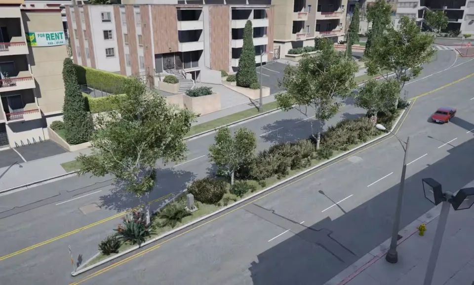 Road Vegetation FiveM Script for Enhanced City Atmosphere - in-game screenshot 3