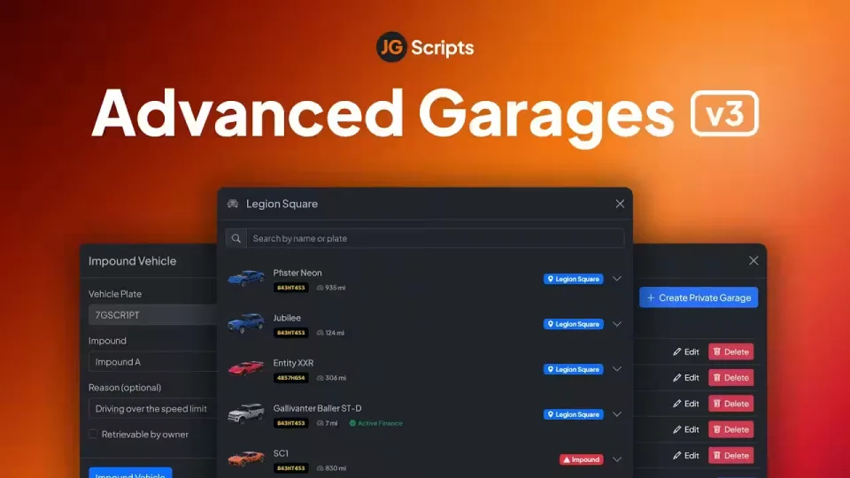 JG Advanced Garages v3: Premium FiveM Garage Script