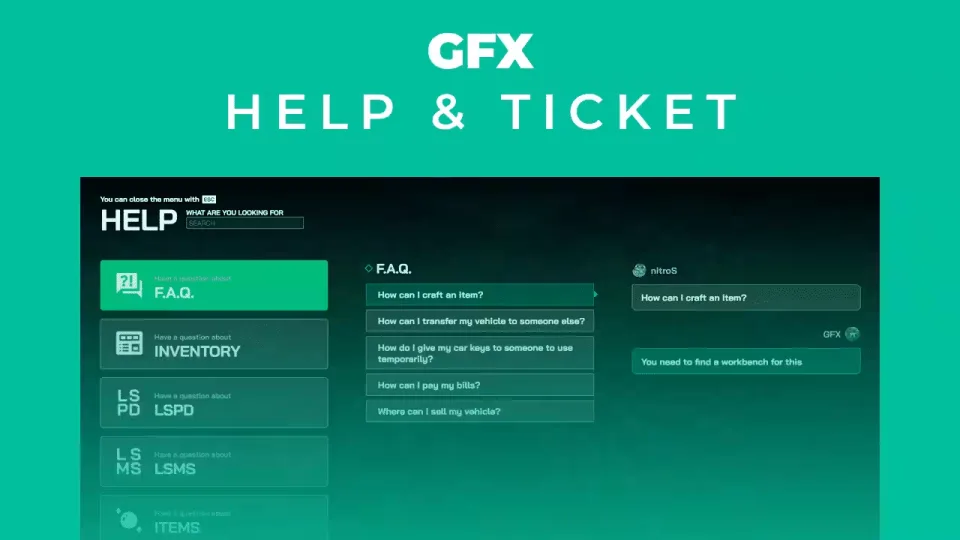 Advanced Help & Ticket System FiveM Script