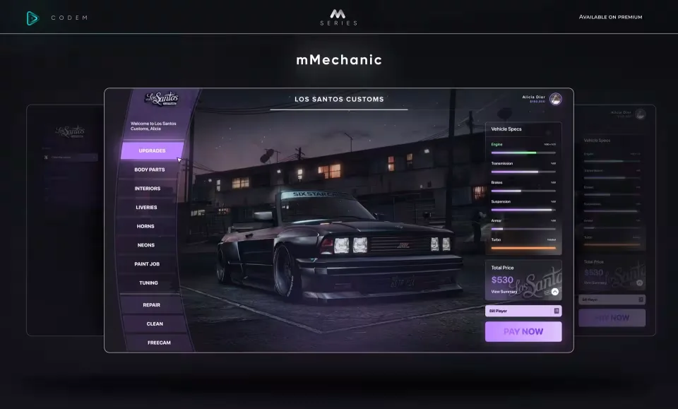 mMechanic: Tuning Quotes and Staff Controls - interface detail