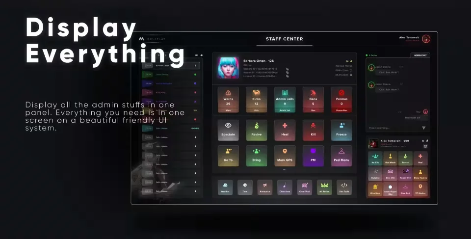 mStaff: All-in-One Admin Menu with Staff Chat - feature detail 3